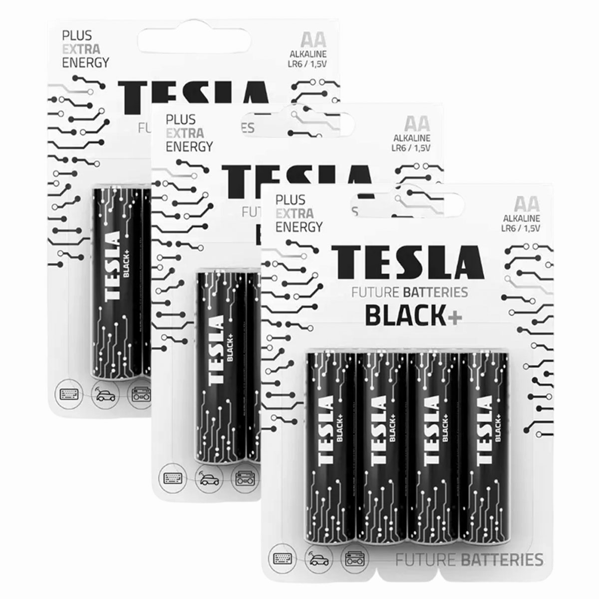 Tesla Future Batteries AA Black 4 Pieces