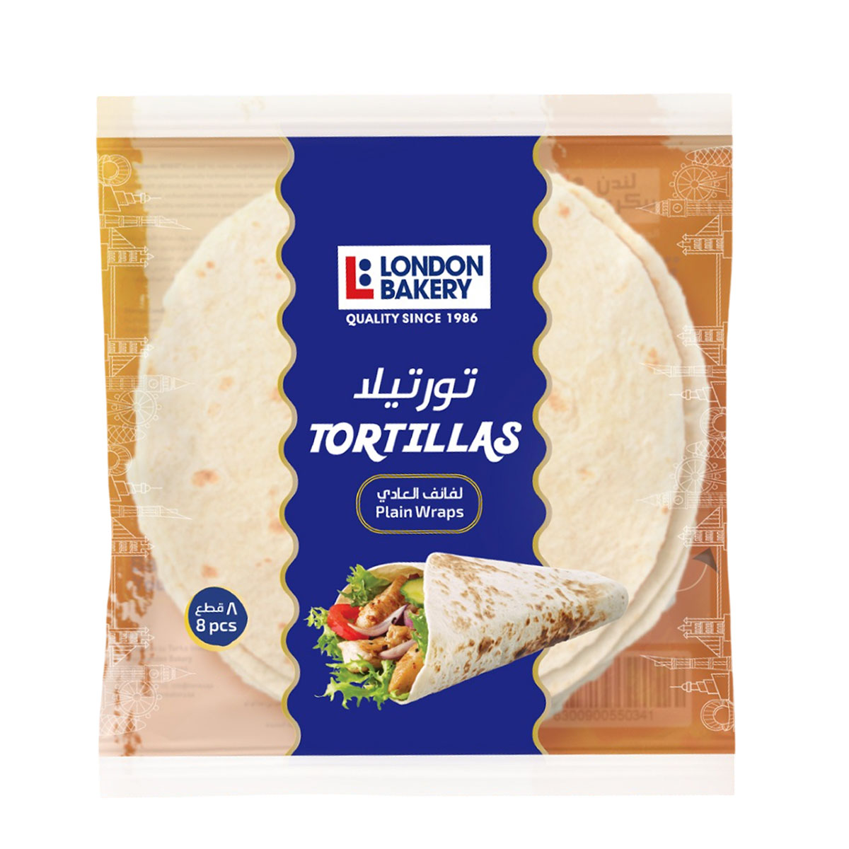 London Bakery Plain Tortilla Wraps 25cm 480g