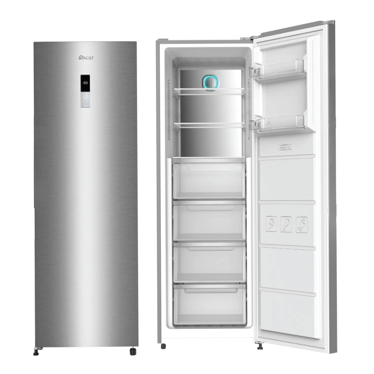Oscar Upright Freezer 282L SILVER OUF300NFINOX