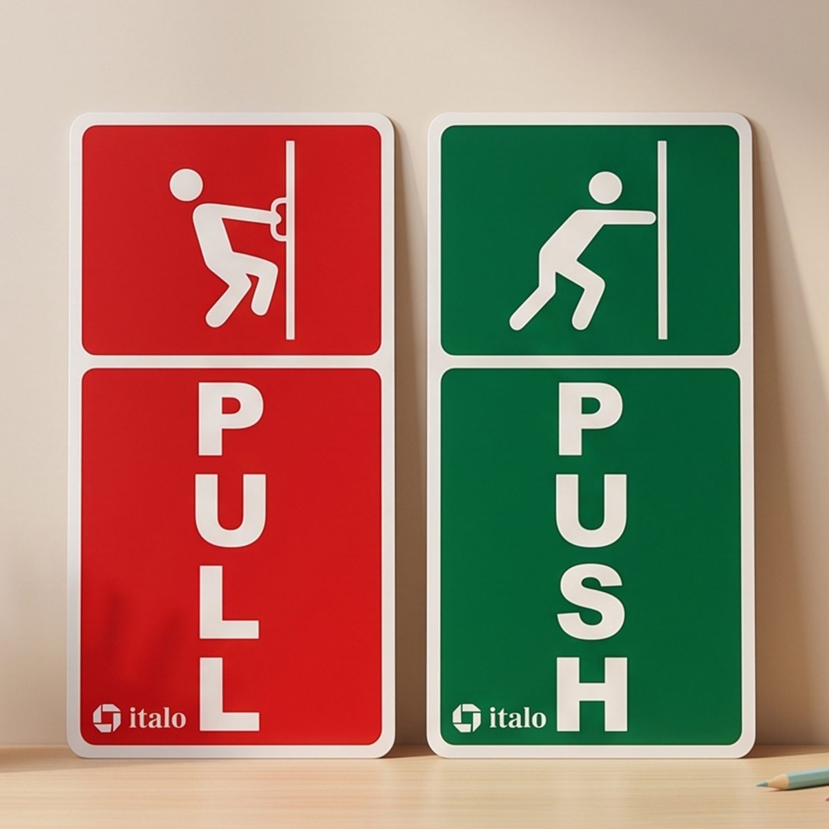 Italo Push/Pull Door Sign Sticker