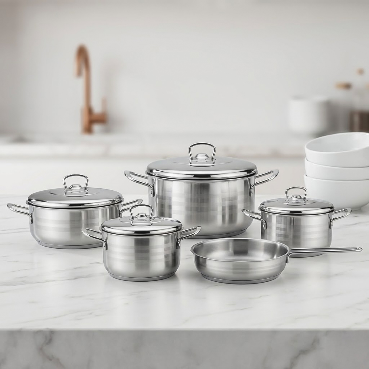 Gitco Maisone Stainless Steel Cookware Set 11 Pieces