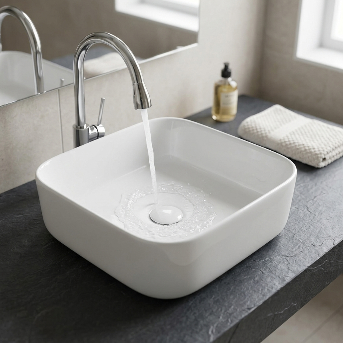 Ceramic Bathroom Sink (386mm x 138mm)