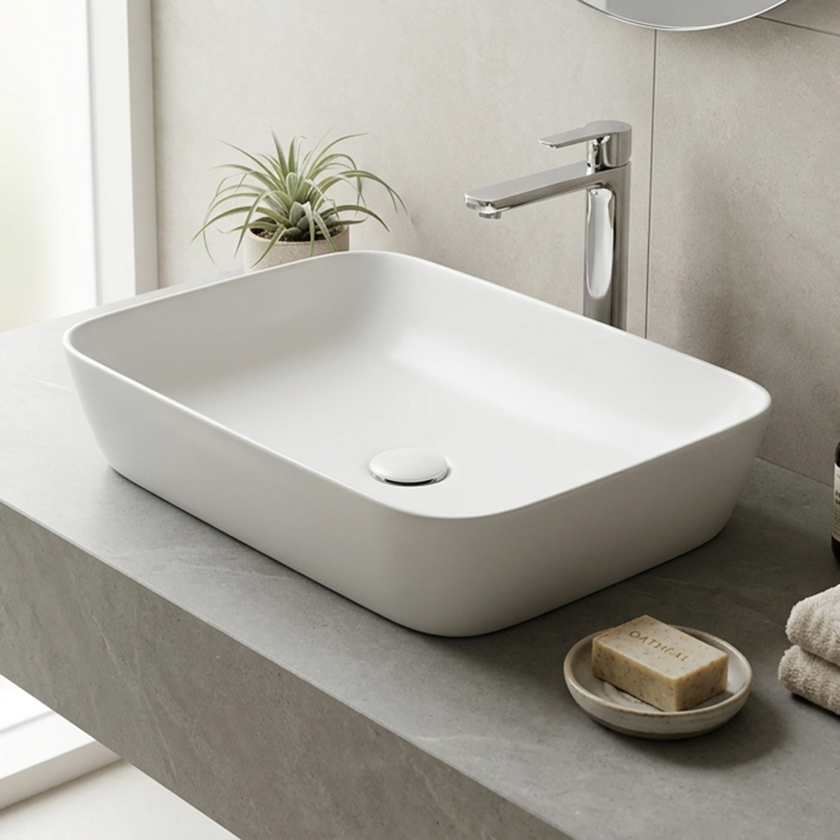 Ceramic Rectangular Bathroom Sink (435 x 550 x 140mm)