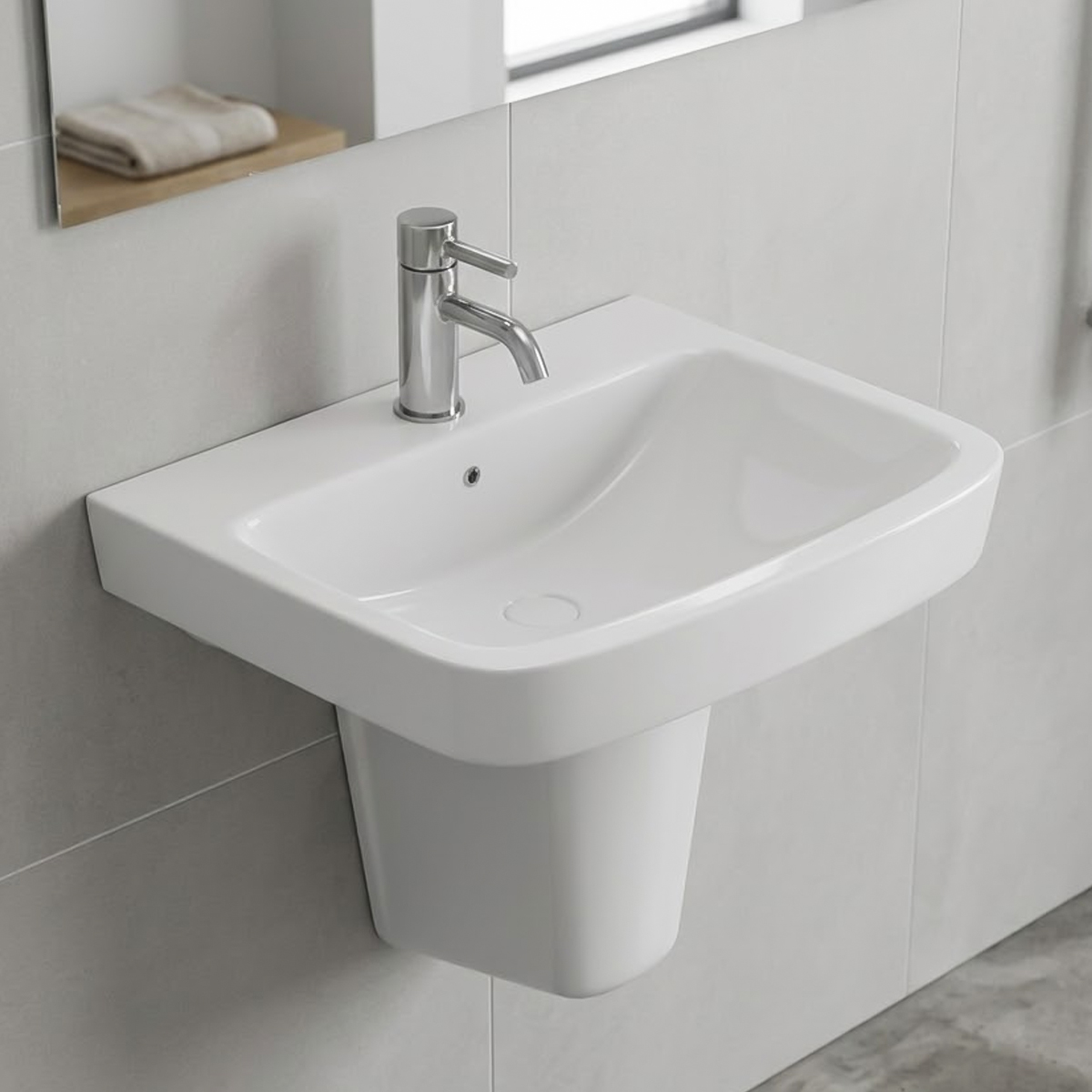 Alt Wash Basin With Half Pedestal 460x572x520cm