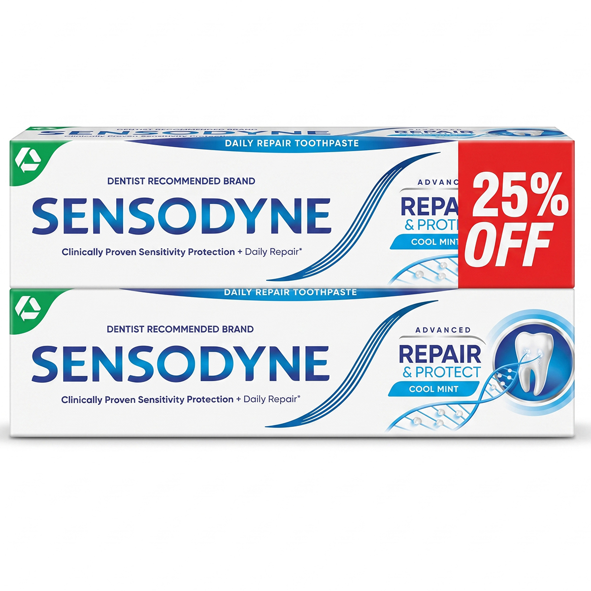 Sensodyne Repair & Protect Cool Mint Toothpaste 2x75ml