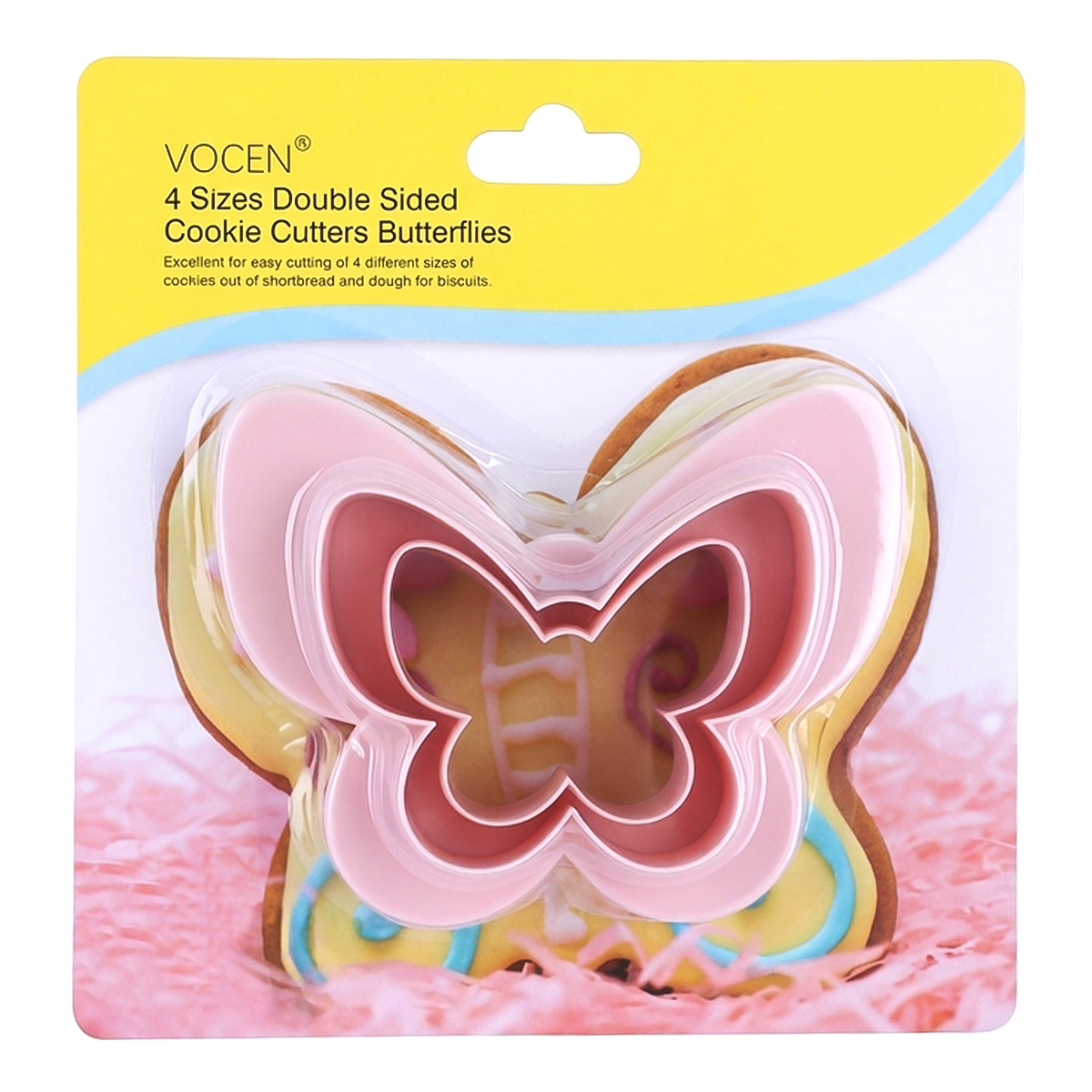 Vocen Double Sided Butterflies Cookie Cutters 4 Sizes