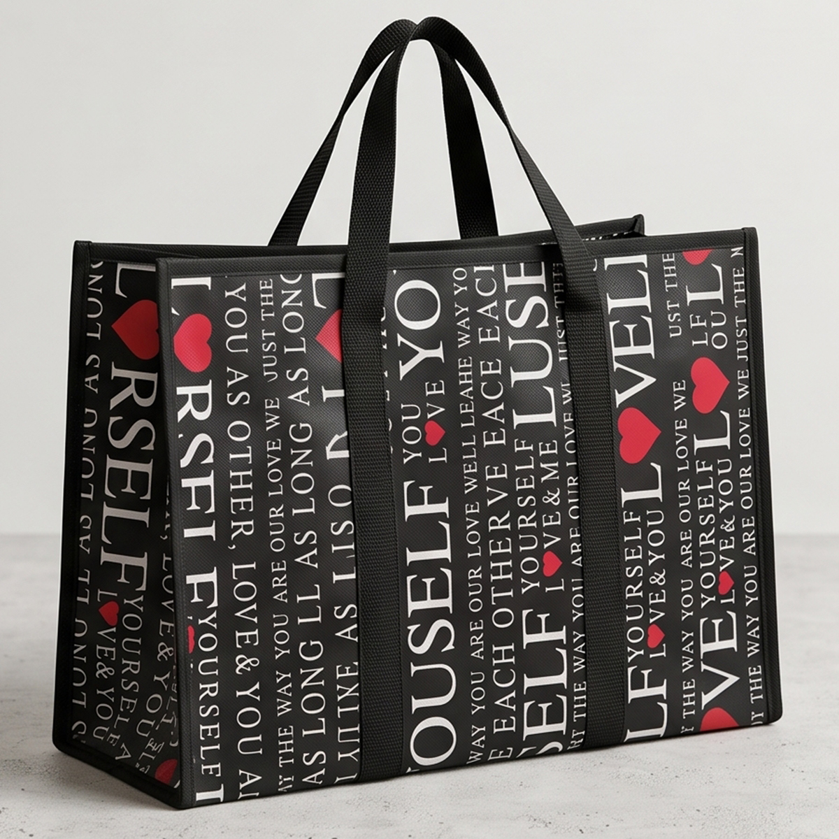 Black & White Typographical Trap Cargo Bag