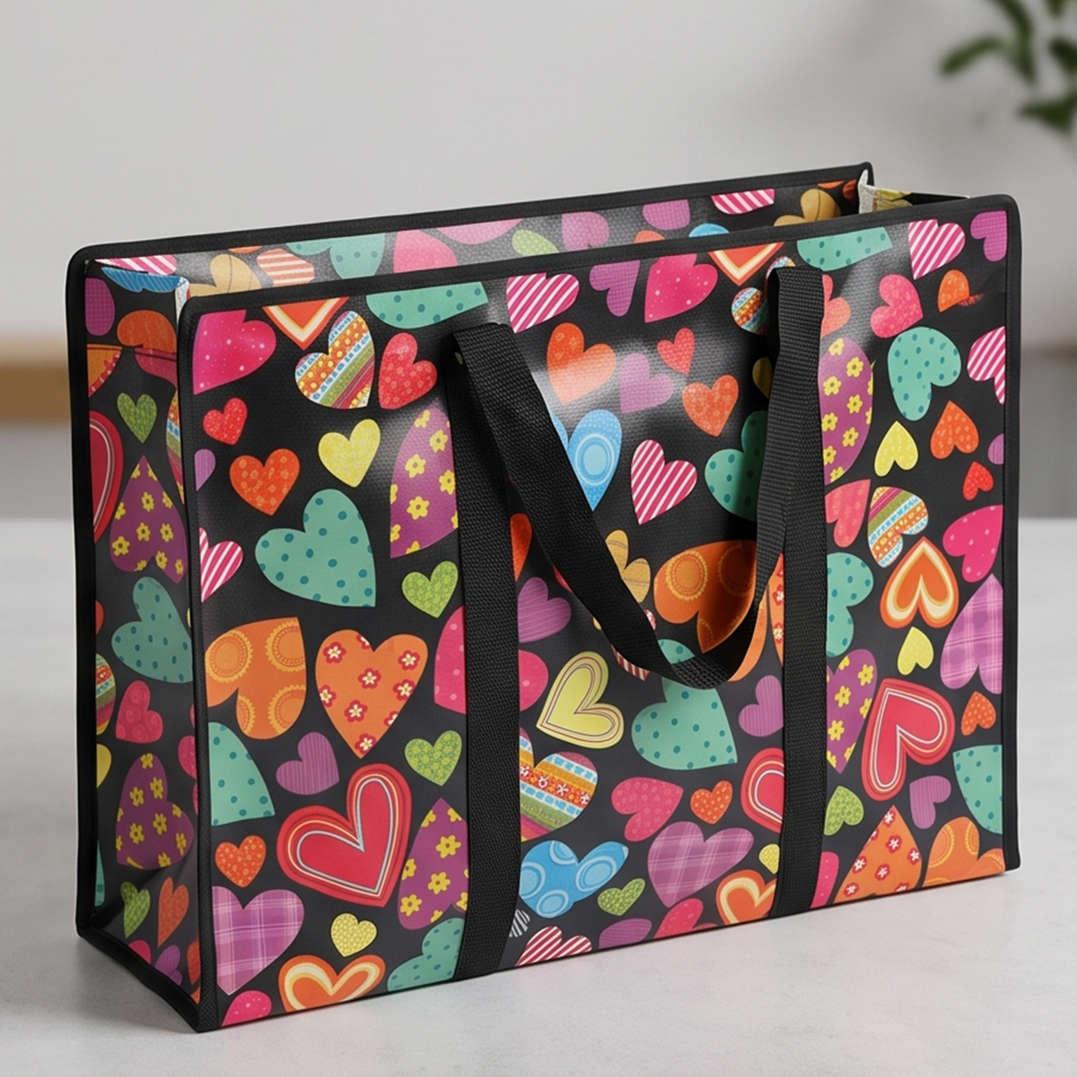 Colorful Heart Patterned Cargo Bag