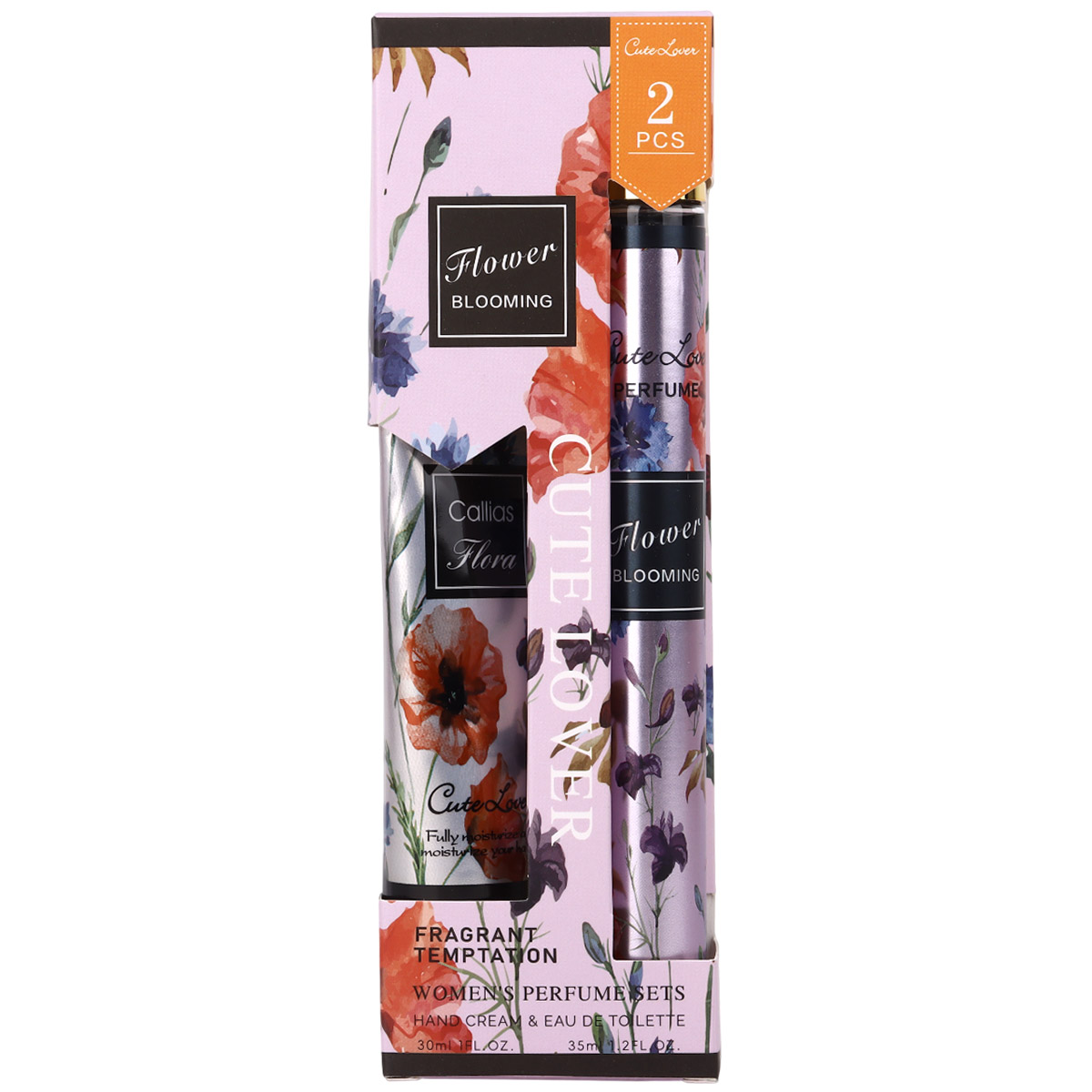 طقم عطر نسائي مكون من قطعتين 