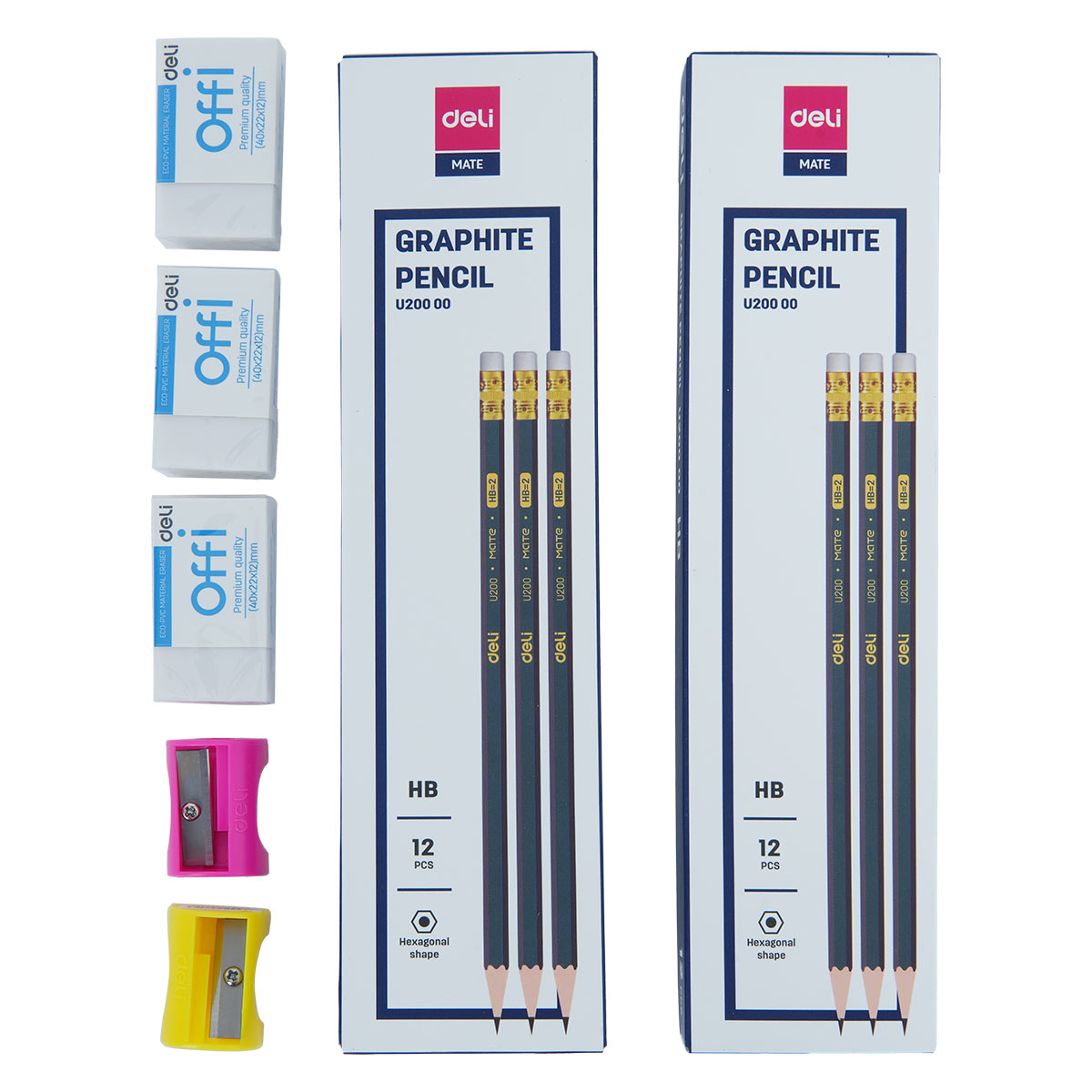 Pencil, Eraser & Sharpner Set