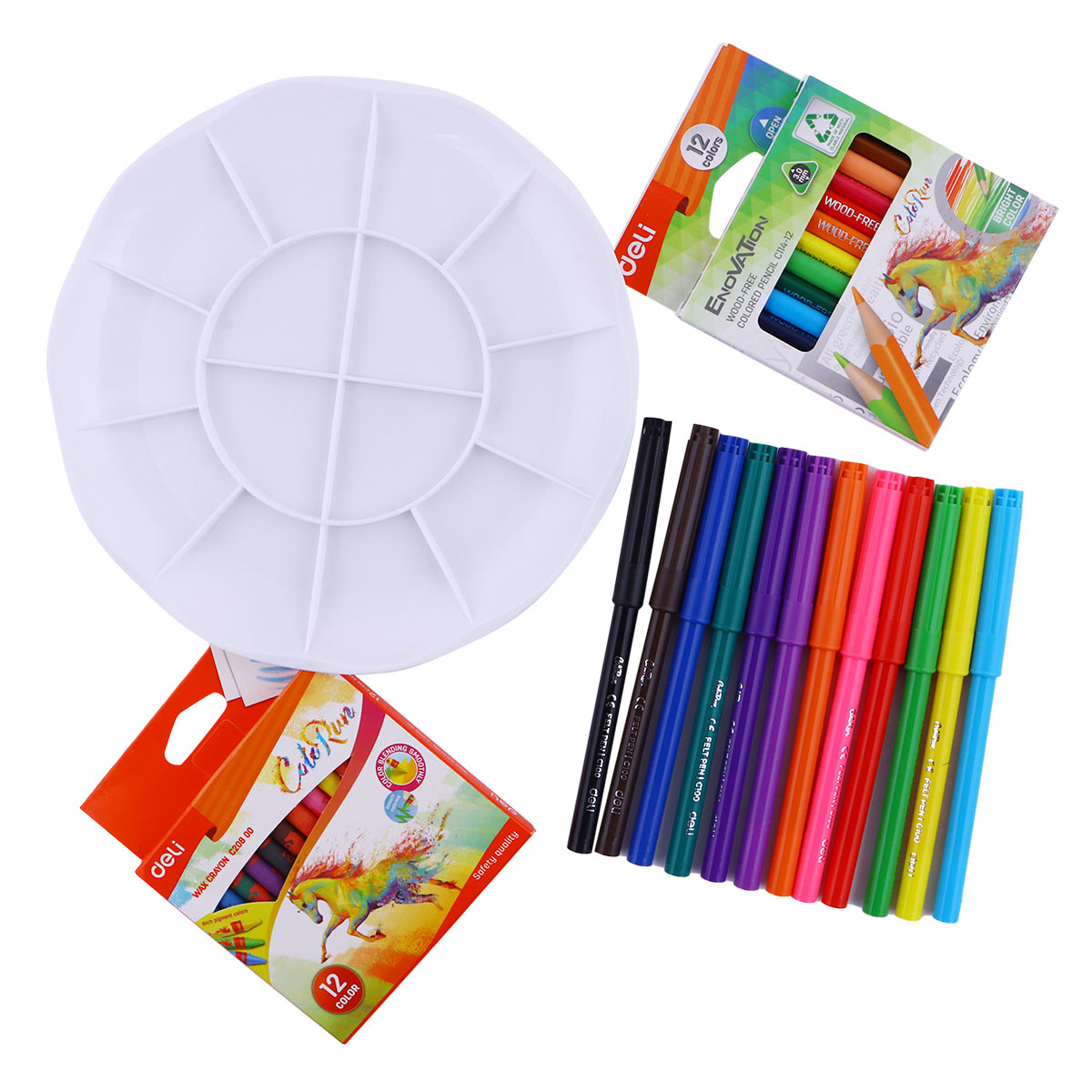 Deli Colouring Pen & Pencil Set