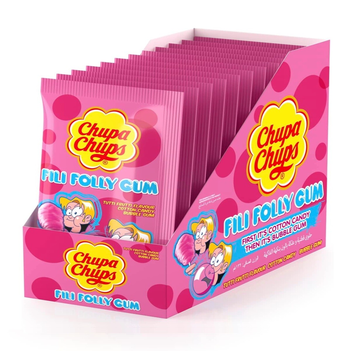 Chupa Chups Fili Folly Gum Tutti Frutti Flavour 12x11g