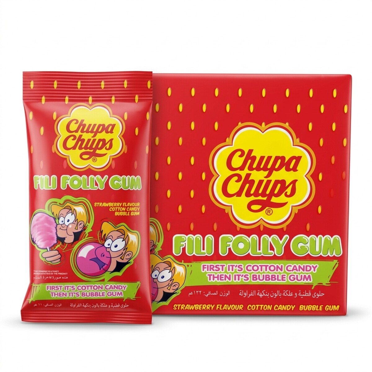 Chupa Chups Fili Folly Gum Strawberry Flavour 12x11g