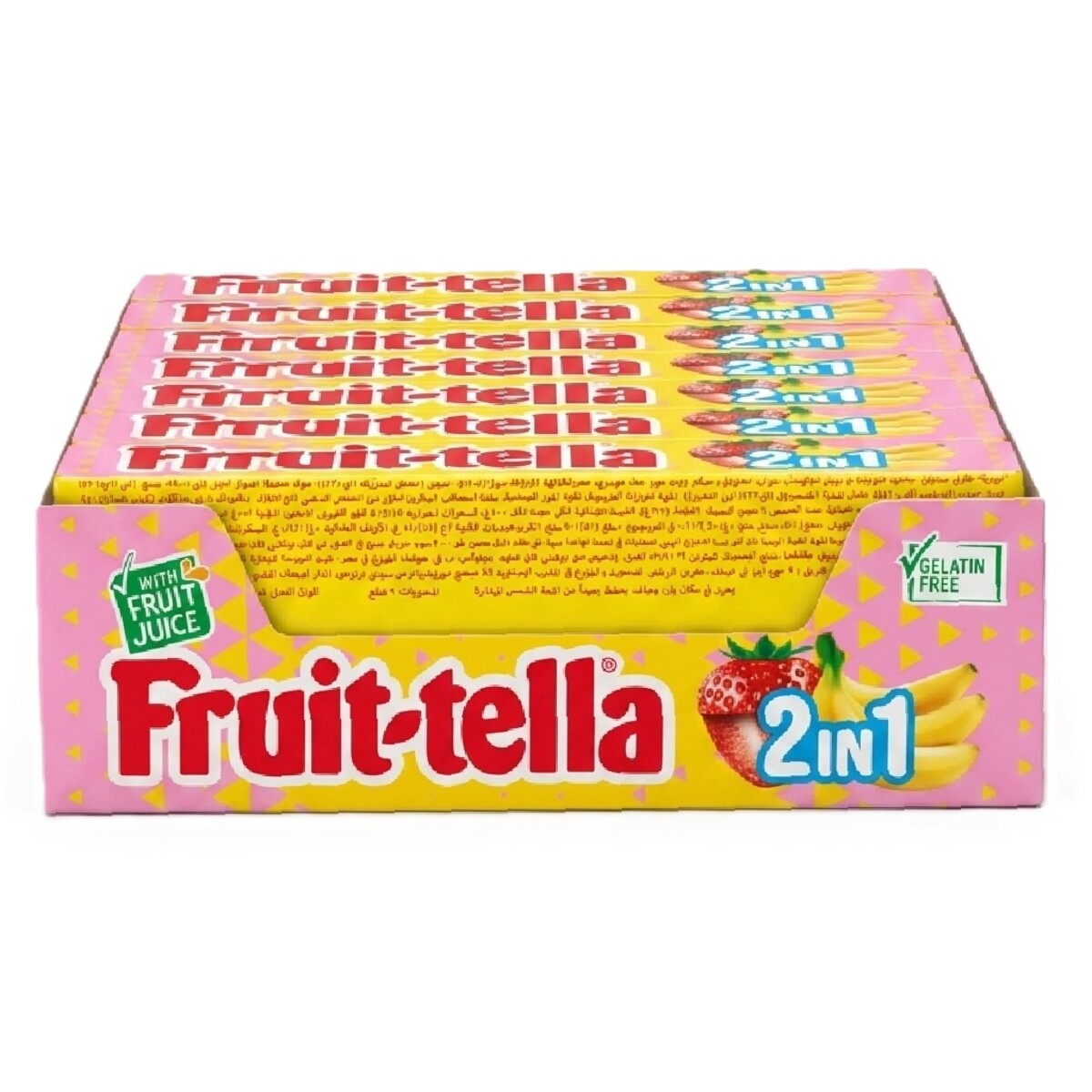 Fruit-tella 2 In 1 Strawberry & Banana 20x32g