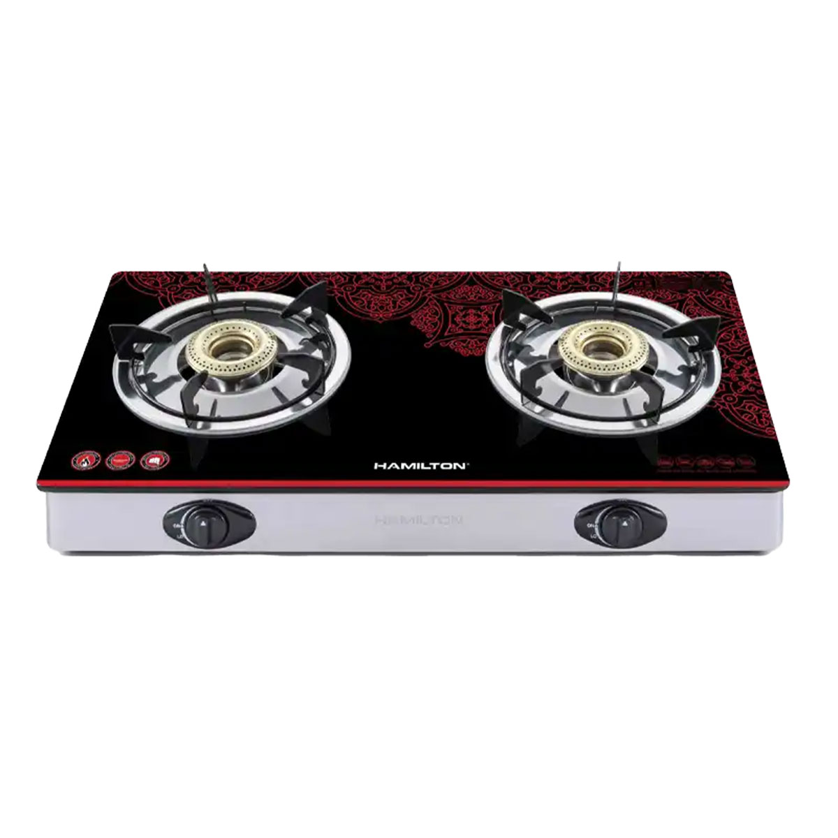 Hamilton Two Burnner Glass Gas Stove HT1104GC