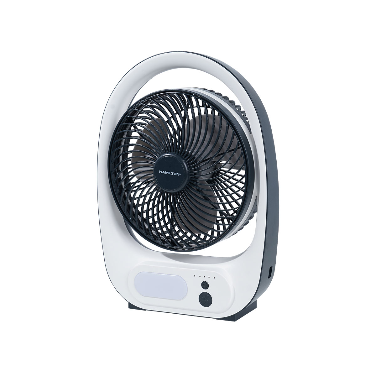 Hamilton 8 Inch Rechargeable Table Fan With LED Light HT7085