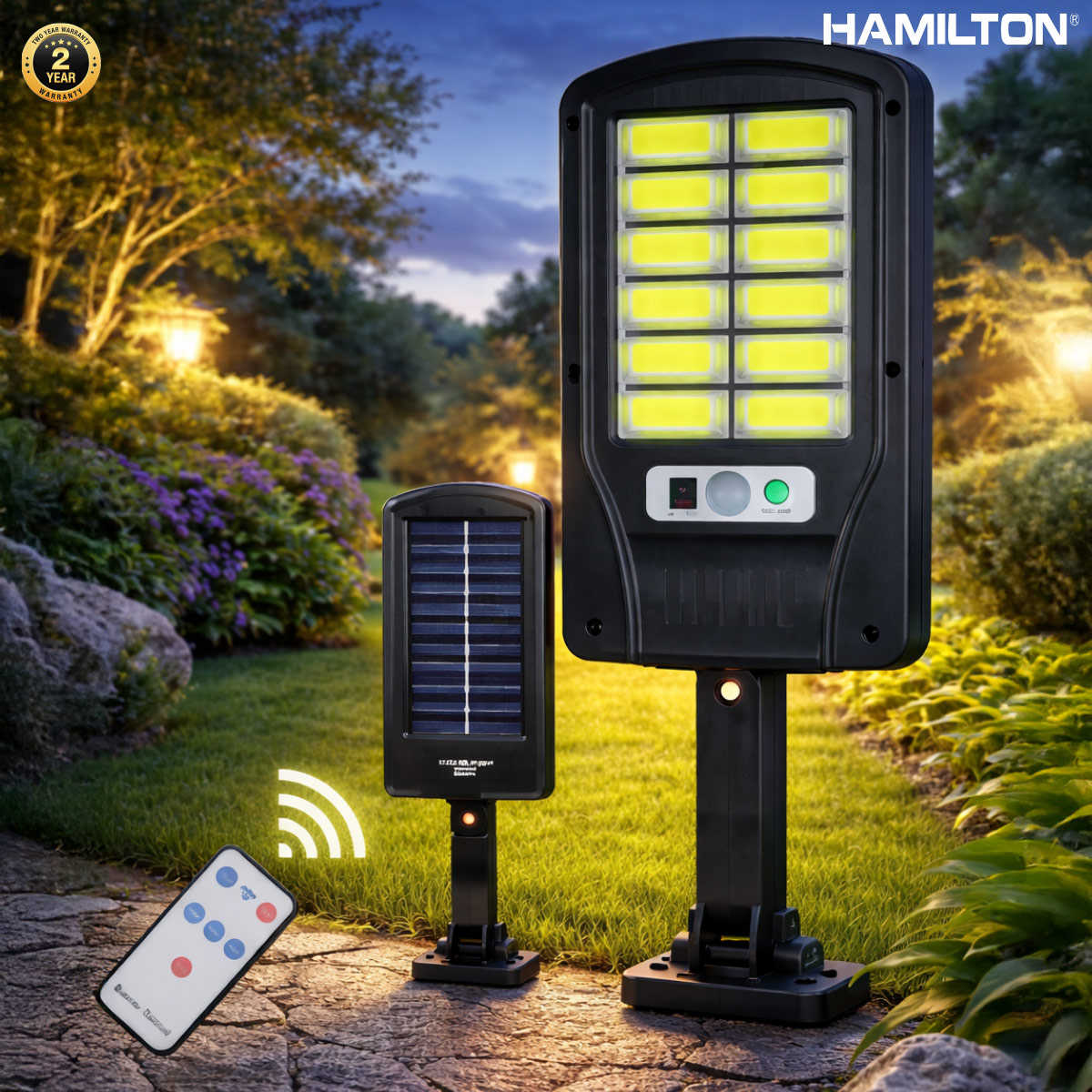 Hamilton Remote Control Solar Sensor light