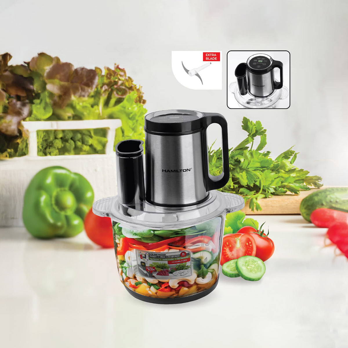 Hamilton 6 In 1 Chopper 600W HT3840CH