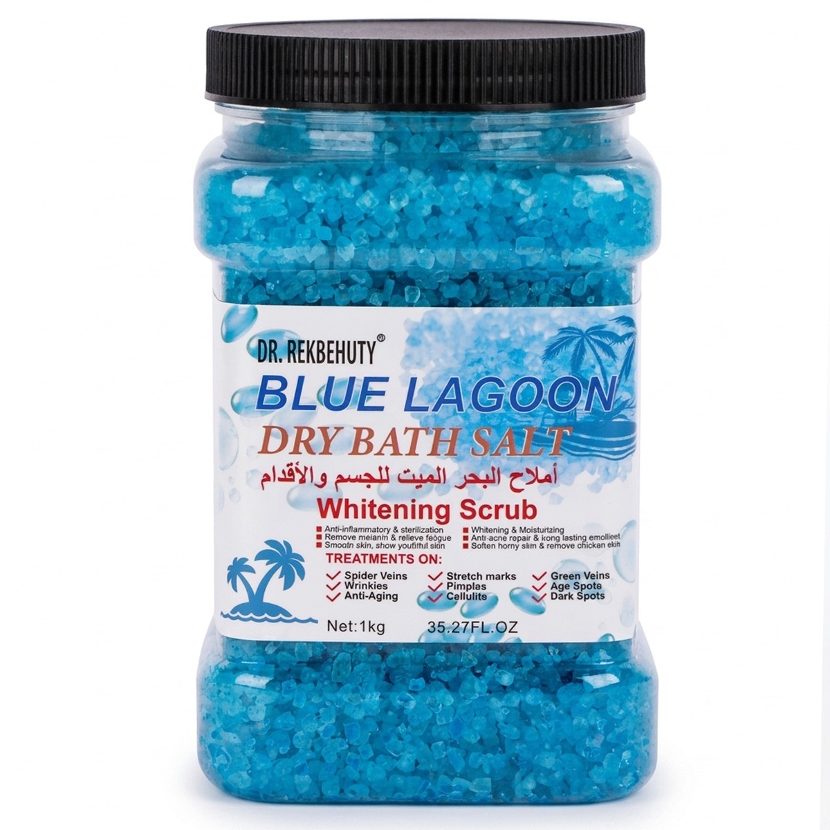 Dr. Rekbehuty Dry Bath Salt Whitening Scrub Blue Lagoon 1kg