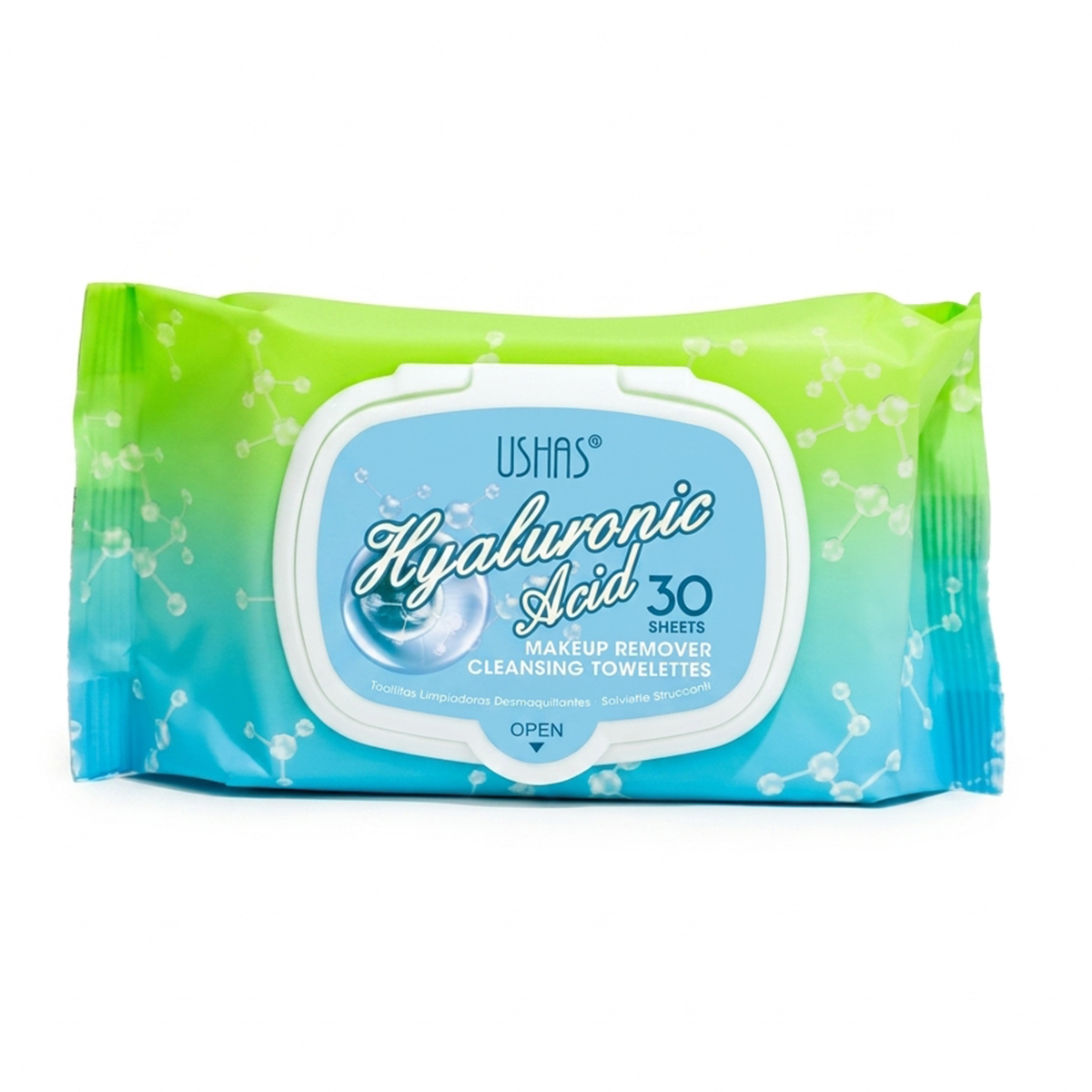Ushas Hyaluronic Acid Makeup Remover Cleansing Towelettes 30 Sheets