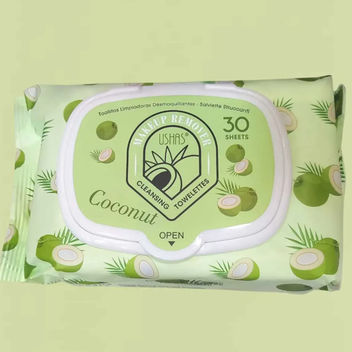 Ushas Makeup Remover Cleansing Towelettes Coconut 30 Sheets