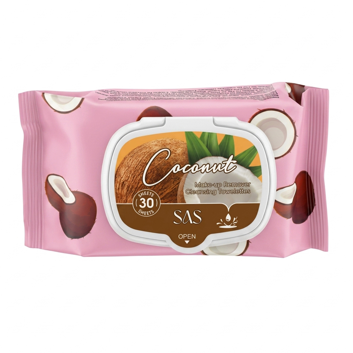 SAS Coconut Make Up Remover Cleansing Towelettes 30 Sheets