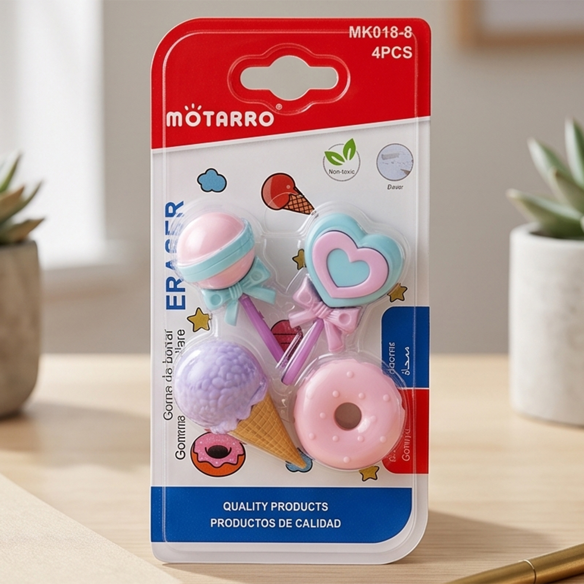 Motarro Fancy Erasers 4 Pieces