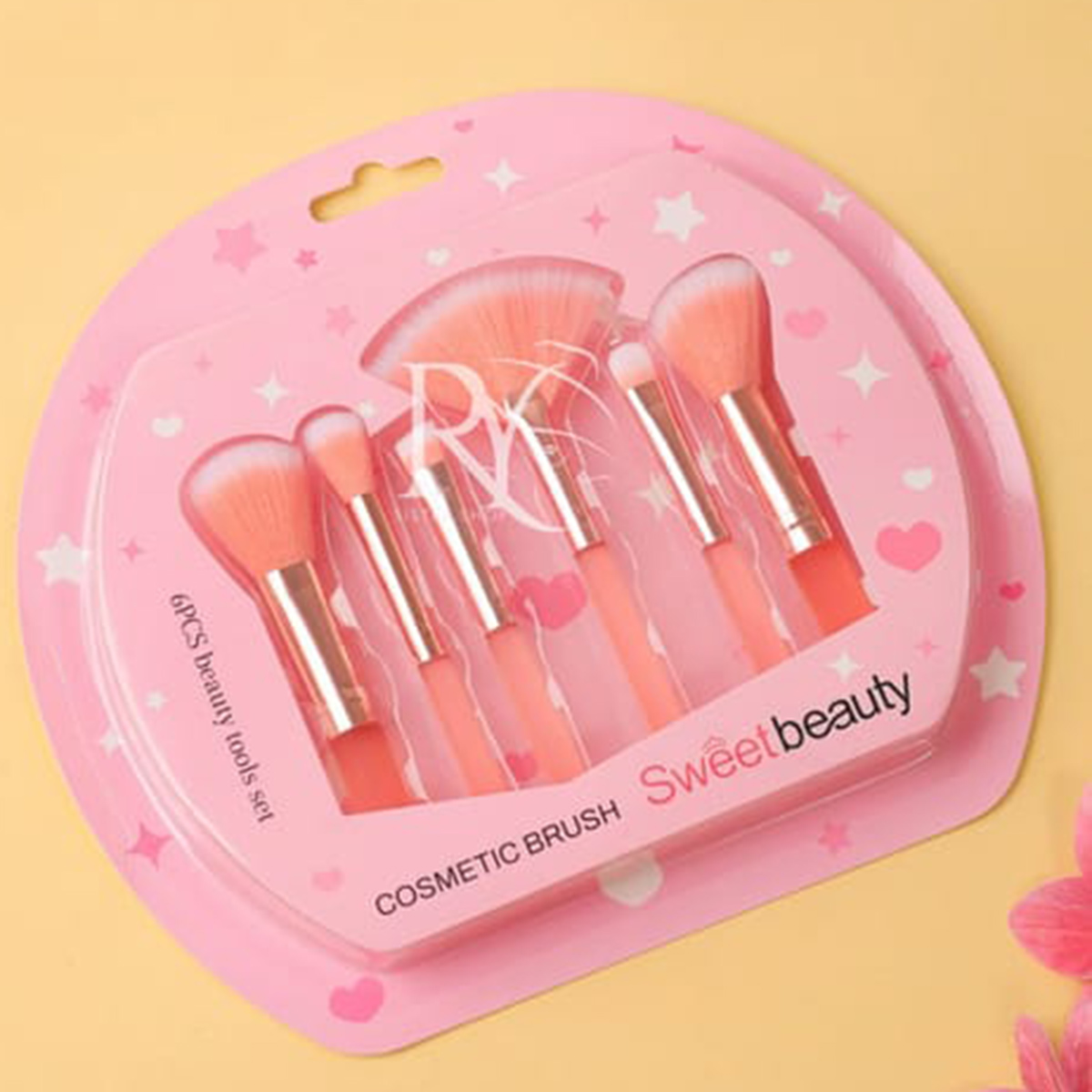 Sweet Beauty Cosmetic Brush Set 6 Pieces Set