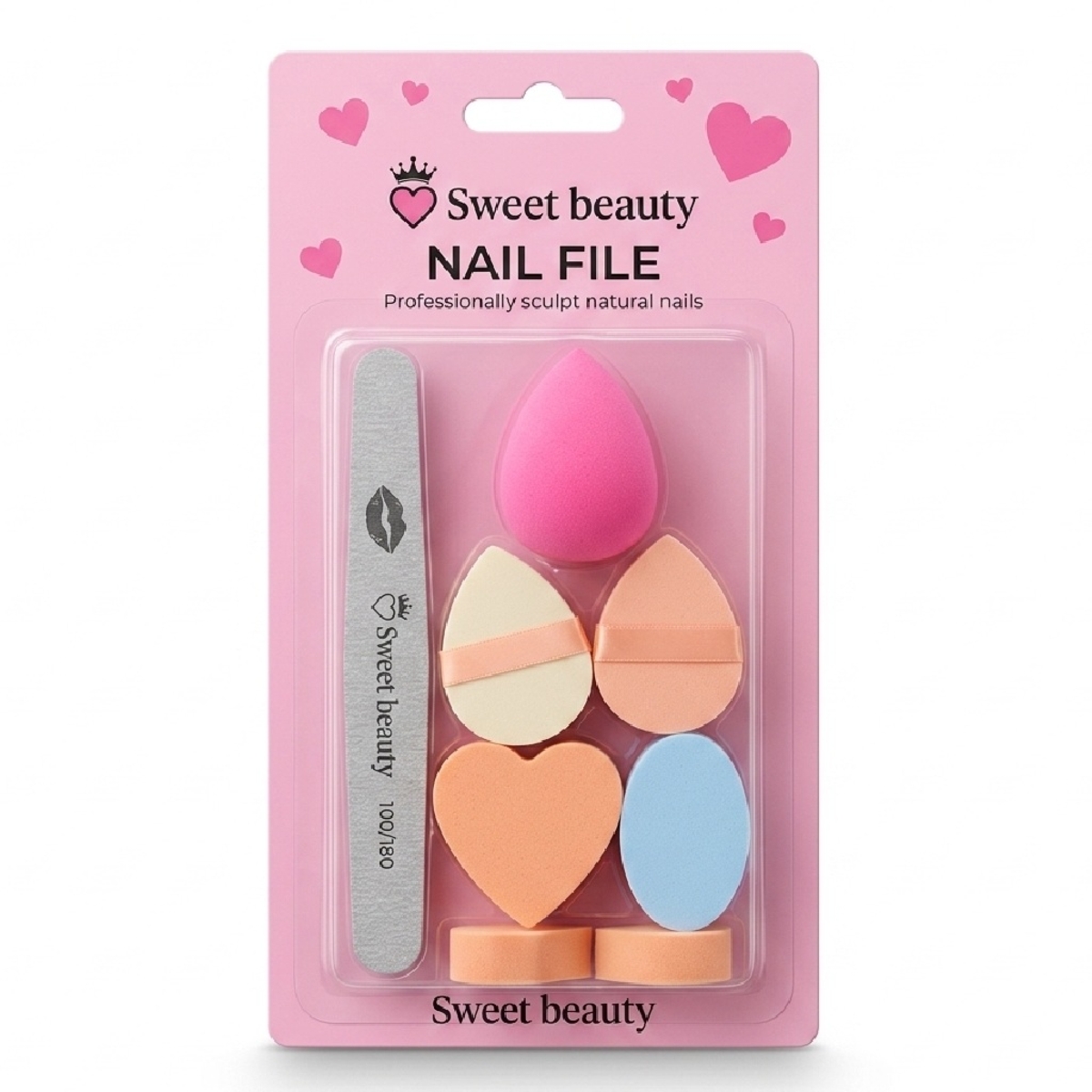 Sweet Beauty Nail File And Sponge Set