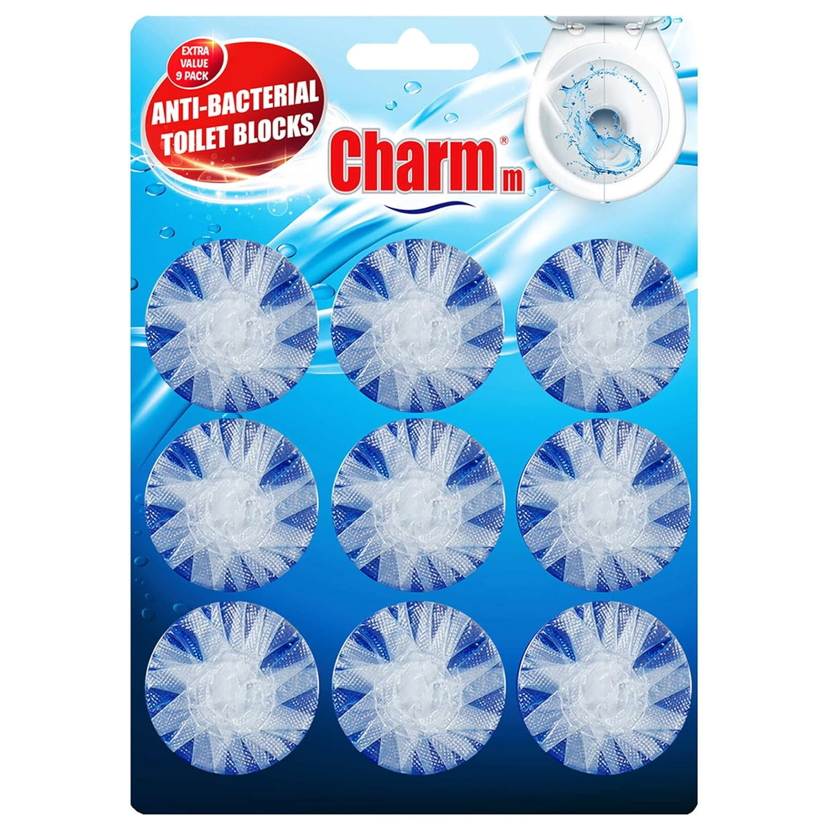 Charmm Anti-Bacterial Toilet Blocks 9 Pieces