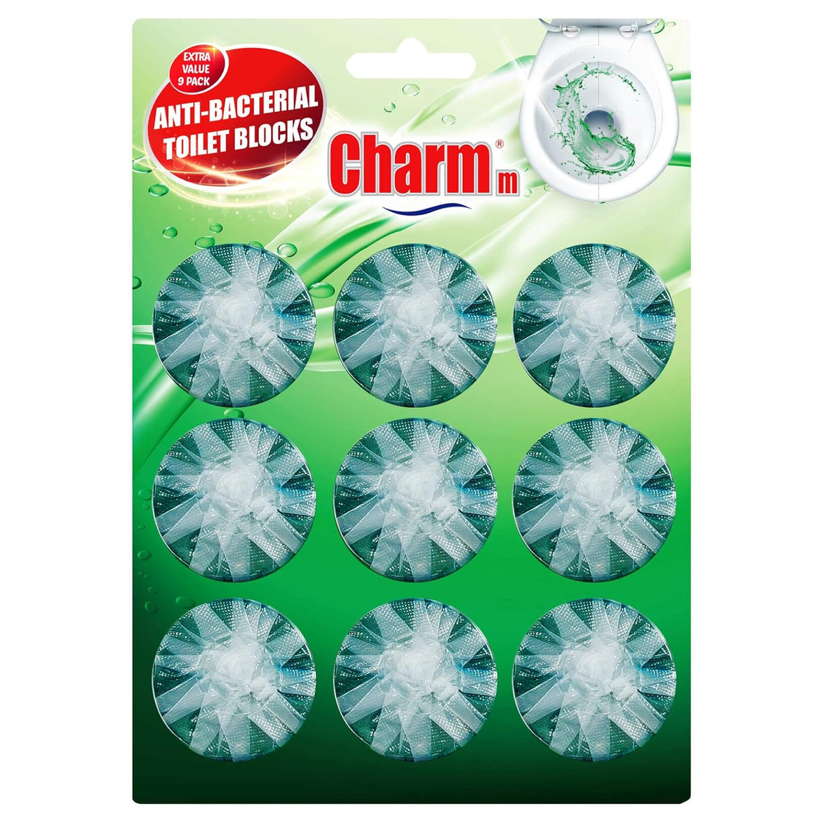 Charmm Anti-Bacterial Toilet Blocks 9 Pieces