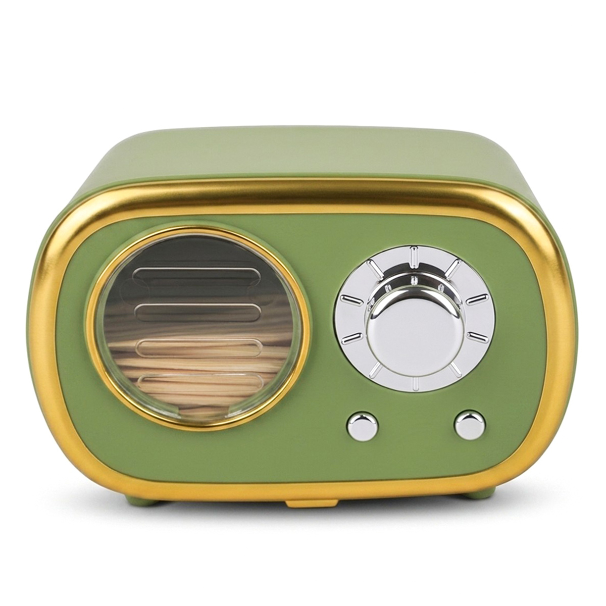 Retro Style Radio Green and Golden