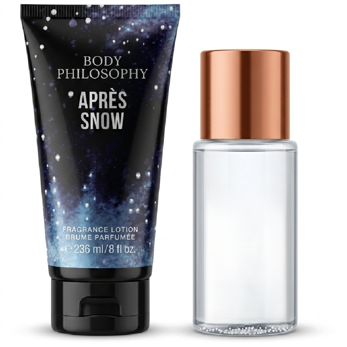 Body Philosophy Après Snow Fragrance Lotion and Spray 2 Pieces A Set
