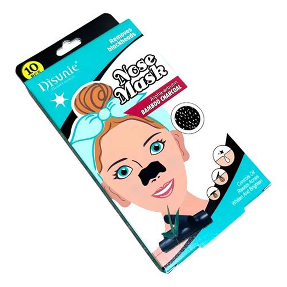 Disunie Nose Mask Bamboo Charcoal Mask 10 Pieces