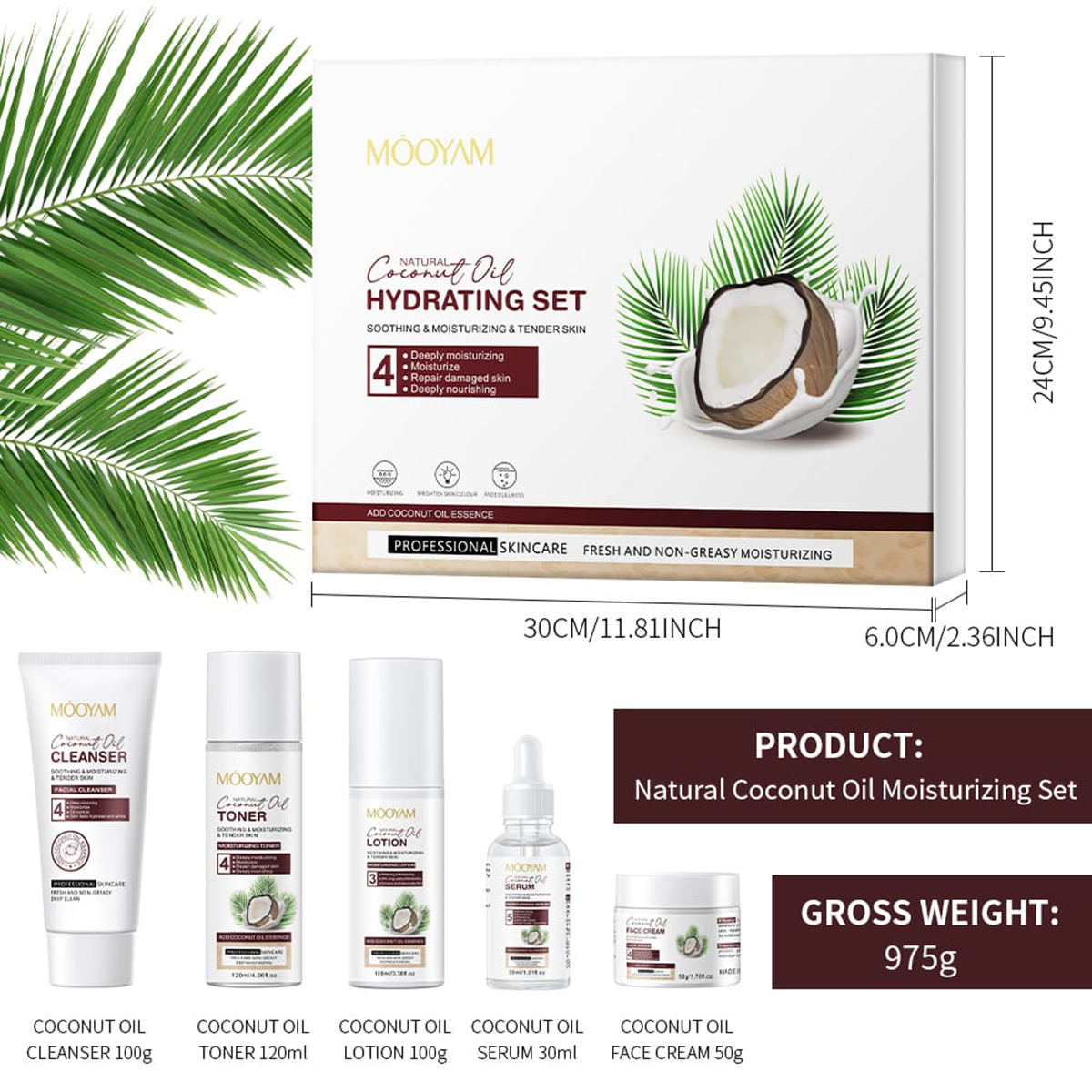 Mooyam Coconut Oil Hydrating Skin Care Set