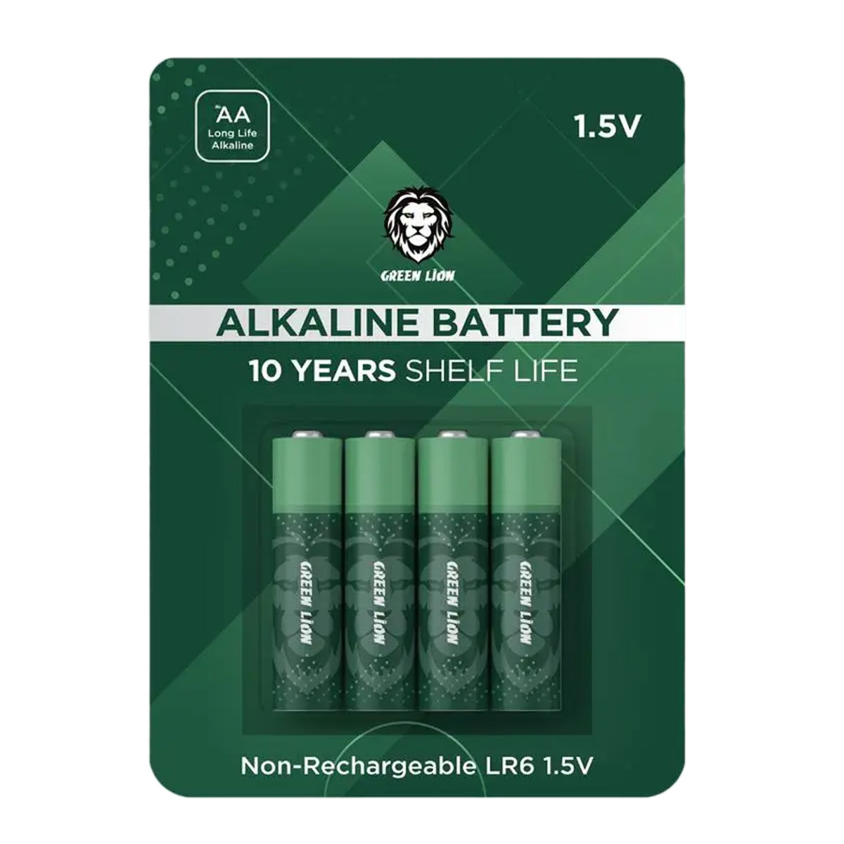 مجموعة بطاريات قلوية AA من Green Lion، 4 قطع - GNAKBAA