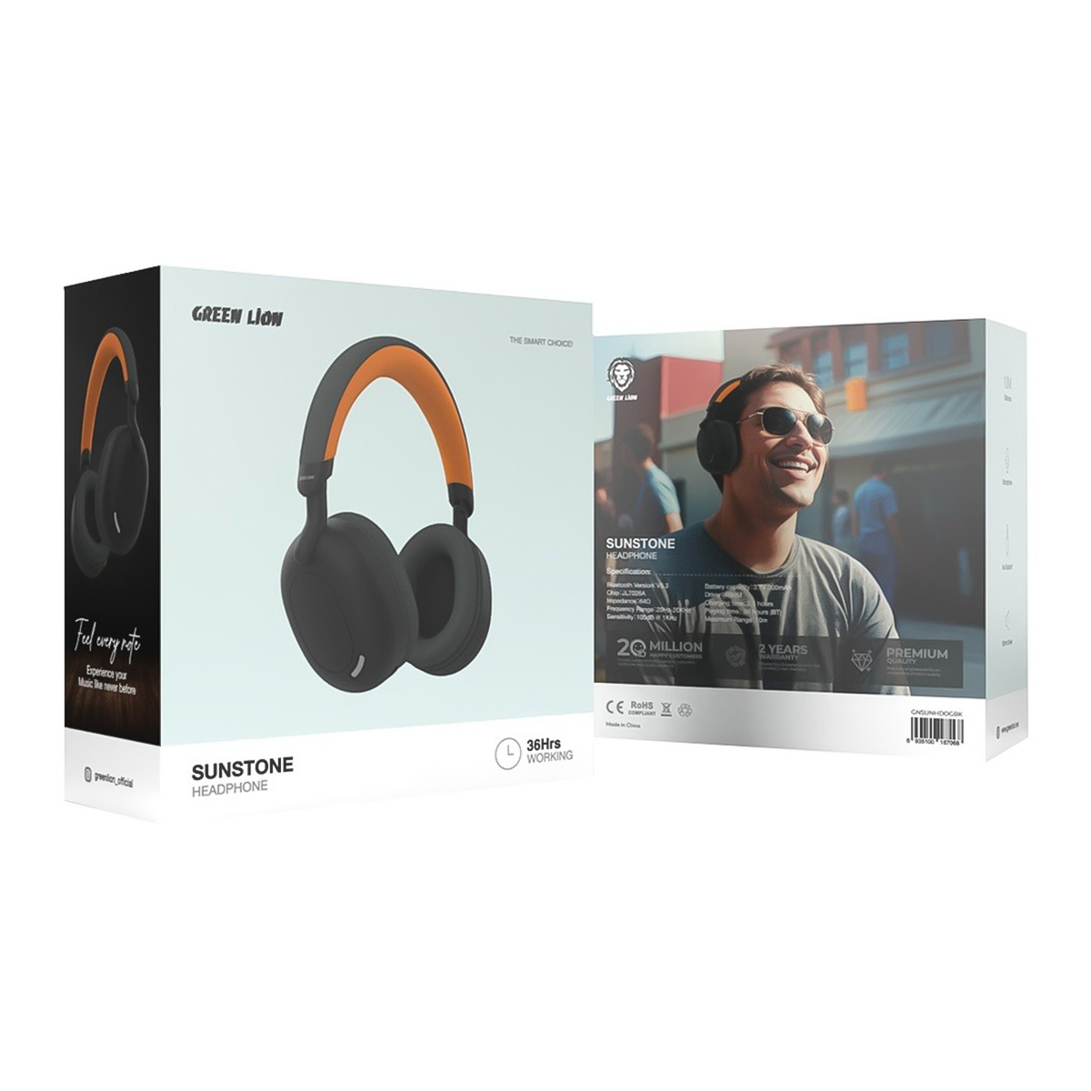 Green Lion Sunstone Headphone Black | صوتي | سماعات رأس وسماعات أذن