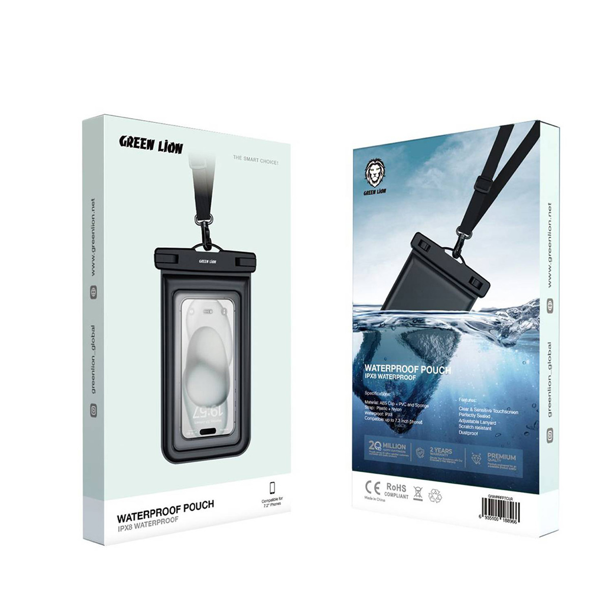 Green Lion Waterproof Case for Mobile Phone