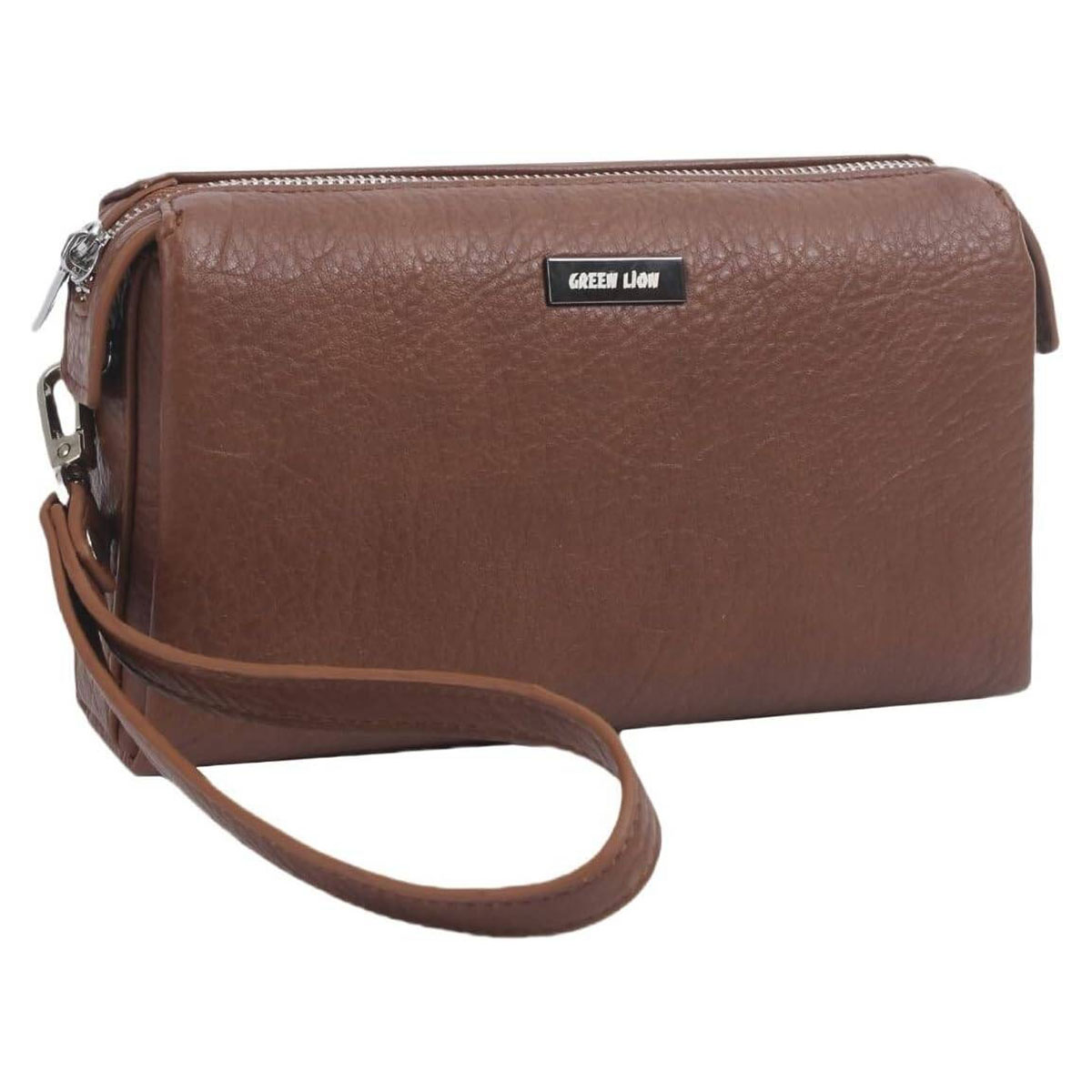 Green Lion Marly Clutch Bag Brown