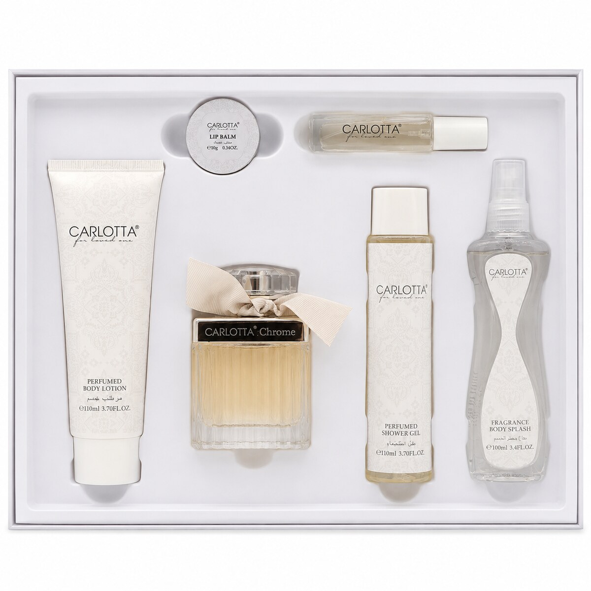 Carlotta Chrome Perfume Gift 6 Pieces A Set for Women