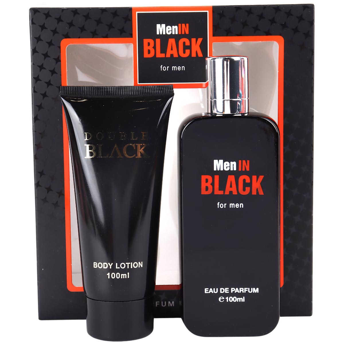 مجموعة هدايا رجالية من Men In Black، لوشن للجسم Double Black سعة 100 مل وعطر مركز سعة 100 مل | العطور والروائح | مجموعات هدايا العطور والروائح | مجموعة هدايا الرجال مجموعة هدايا رجالية من Men In Black، لوشن للجسم Double Black سعة 100 مل وعطر مركز سعة 100 مل | العطور والروائح | مجموعات هدايا العطور والروائح | مجموعة هدايا الرجال