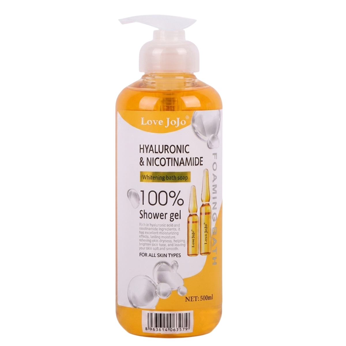 Love JoJo Whitening Bath Soap & Shower Gel with Hyaluronic & Nicotinamide 500ml