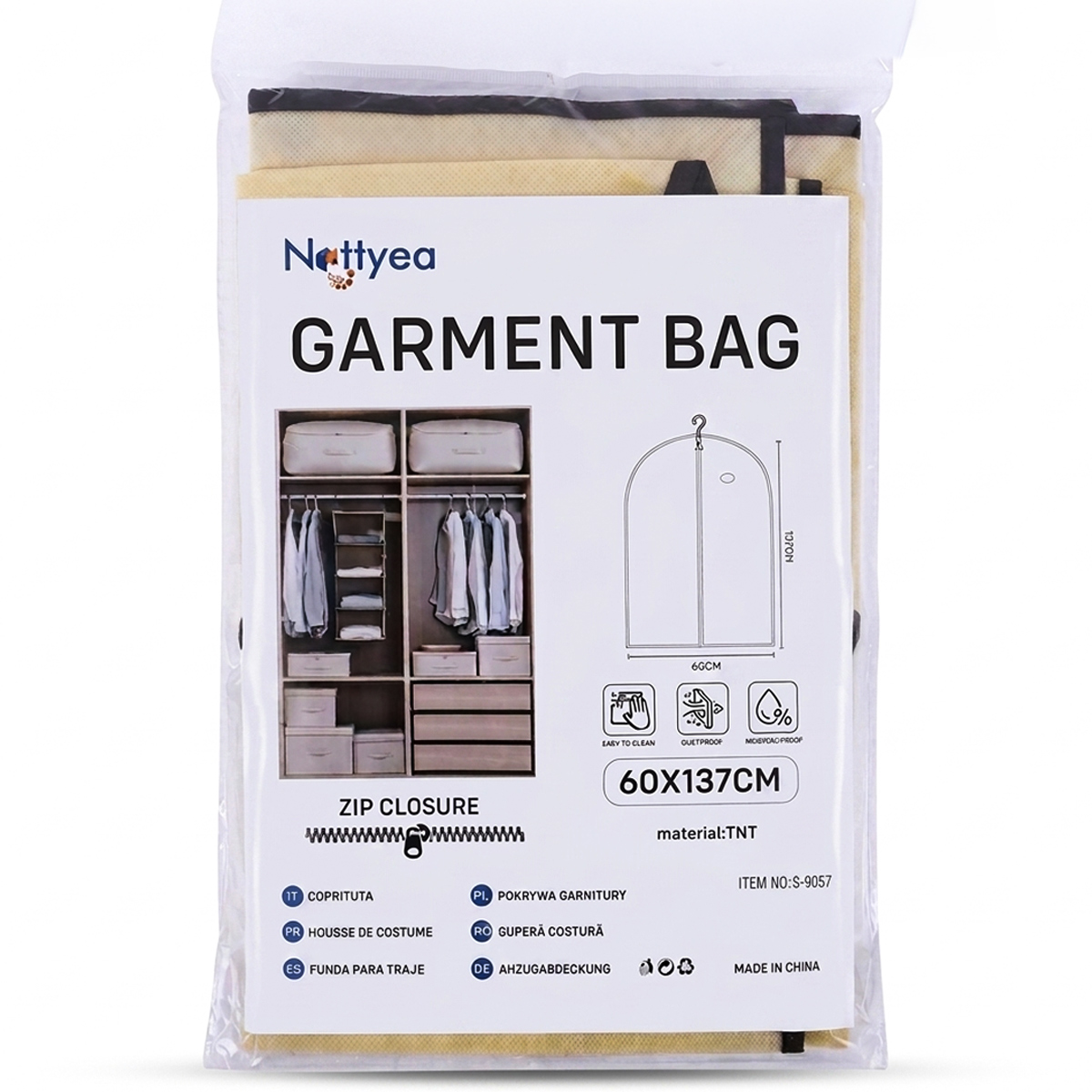 Nattyea Brand Breathable Protective Garment Bag 60xcm137cm