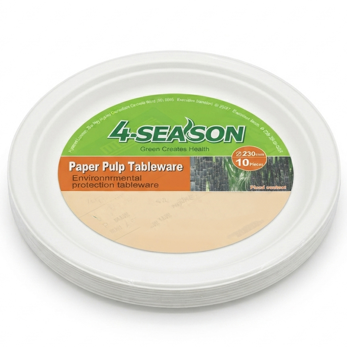 4-Season Disposable Paper Pulp Tableware Plates 10 Pieces