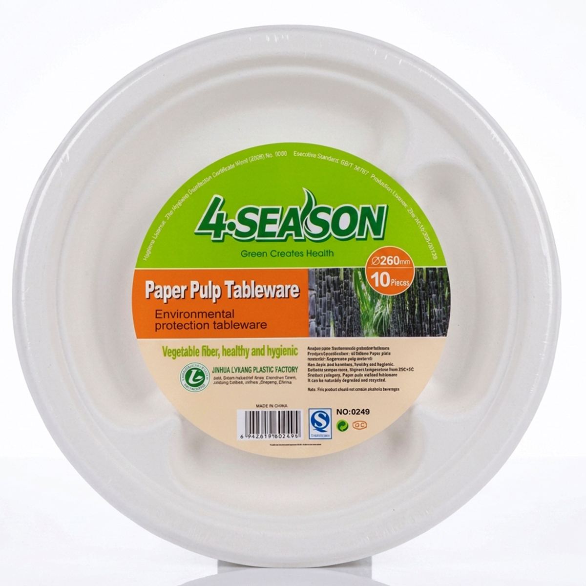 4-Season Paper Pulp Tableware Plates 10 Pieces