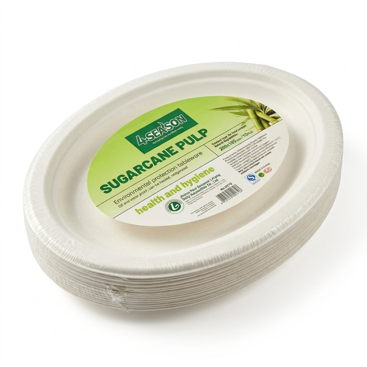 4-Season Sugarcane Pulp Tableware 260x195mm 1x10 Pieces