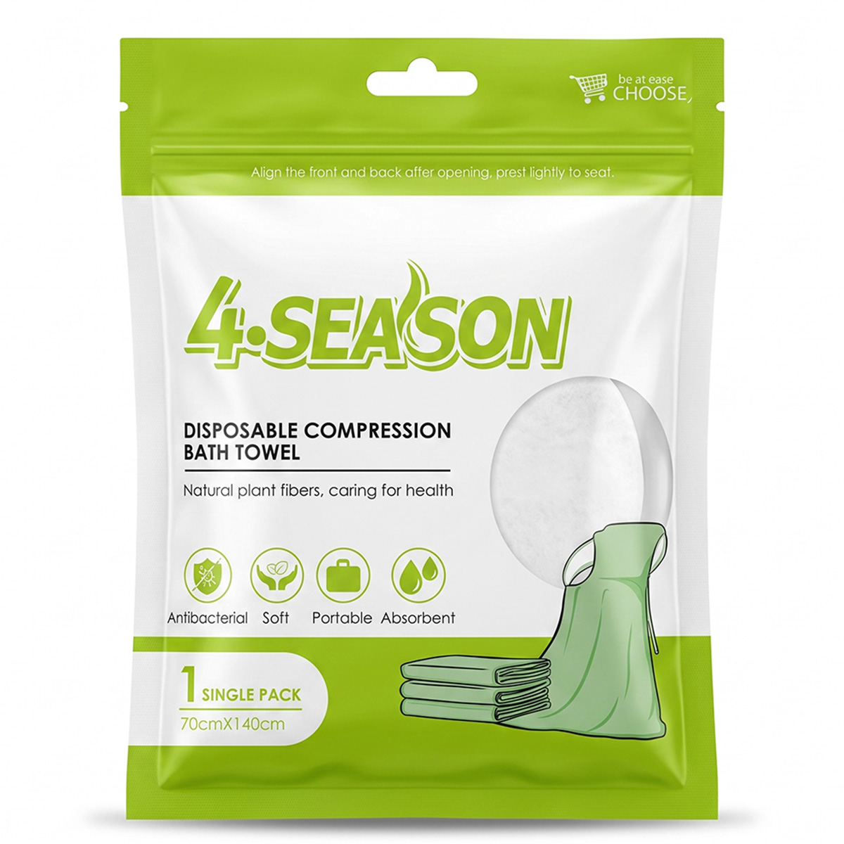 3 Season Disposable Compression Bath Towel 70 x 140cm