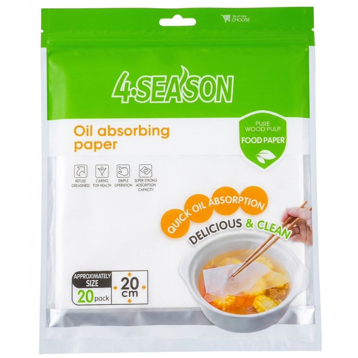 4Season Oil Absorbing Paper 20 Pack 20cm