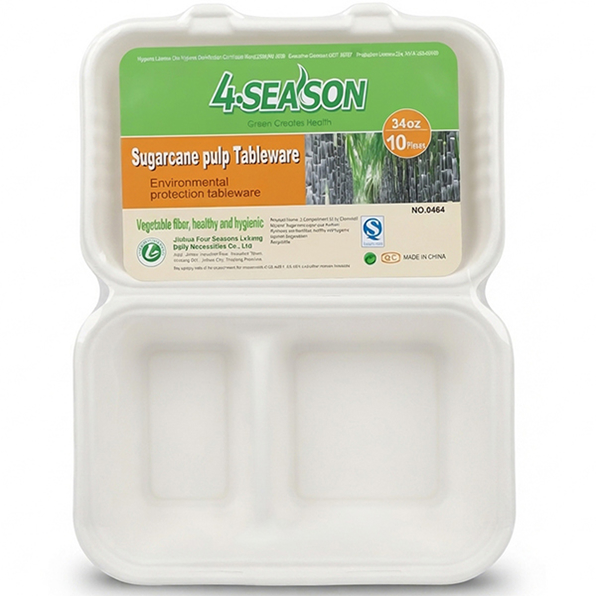 4-Season Sugarcane Pulp Tableware 10 Peces Pack