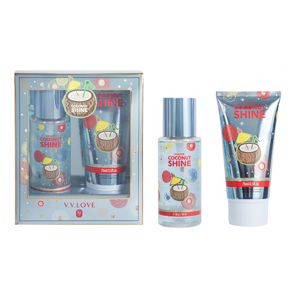 V V Love Coconut Shine Body Line Set 2 Pieces